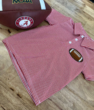 Load image into Gallery viewer, Red Striped Football Polo
