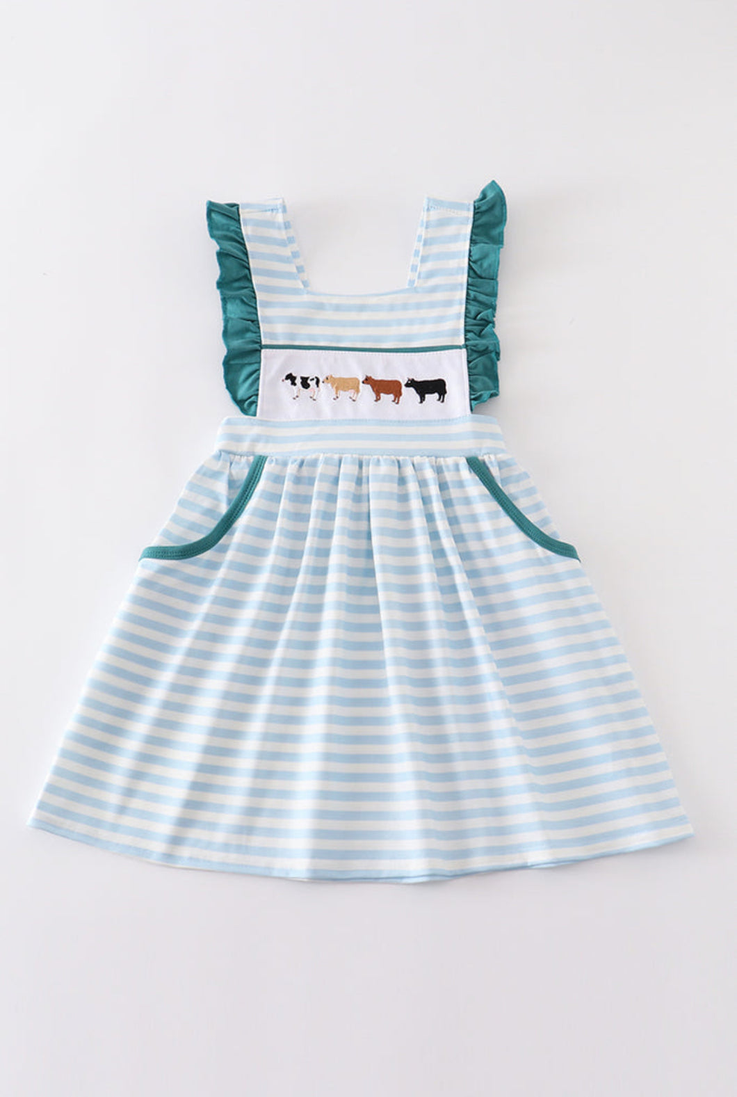 Blue Stripe Cow Dress