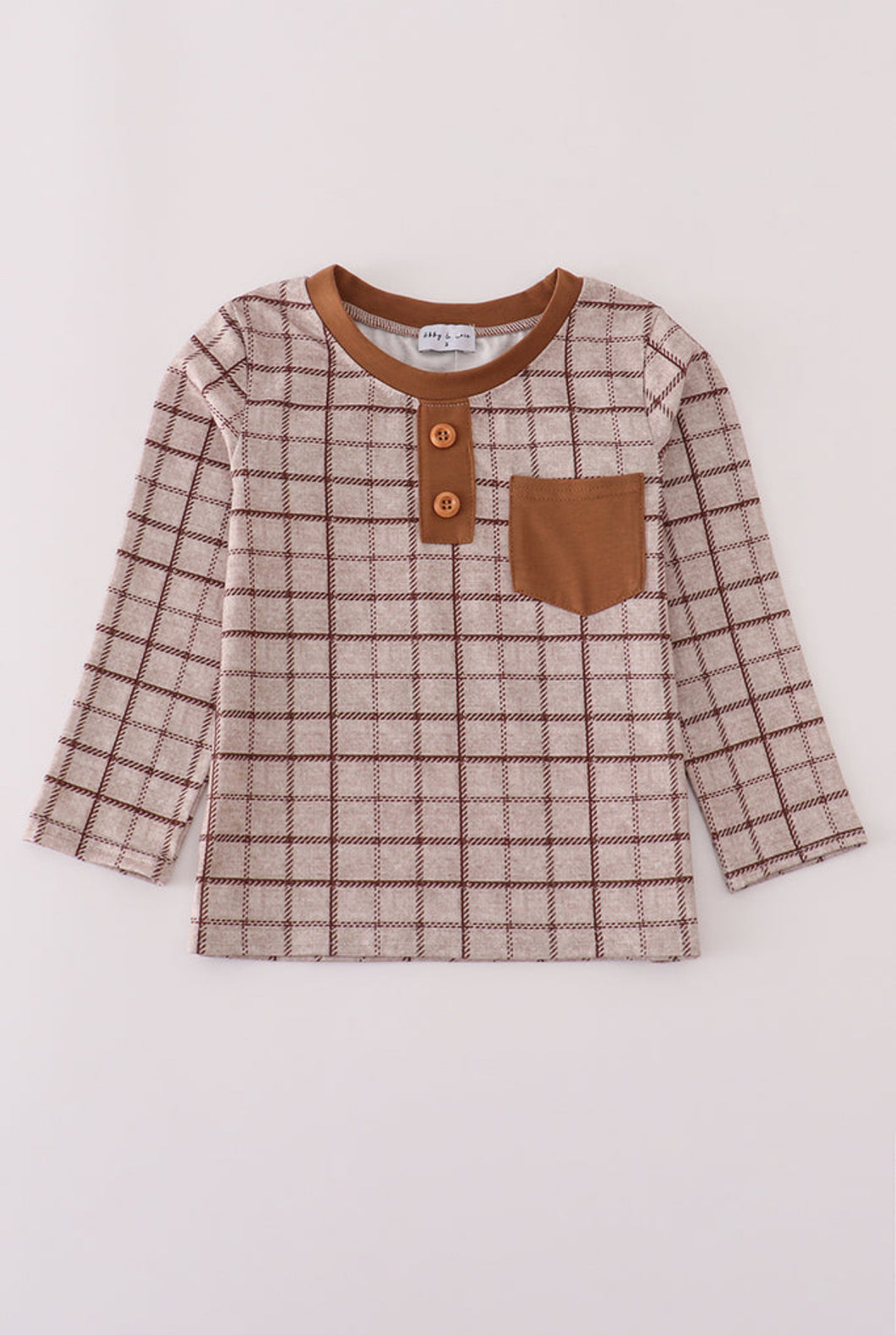 Brown Plaid Top