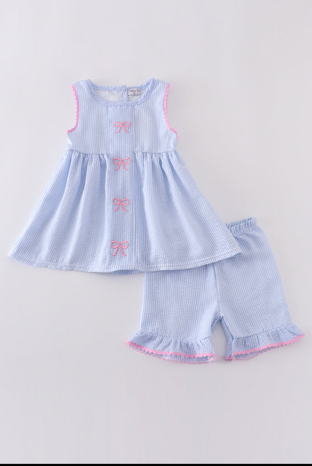 Seersucker Bow Short Set