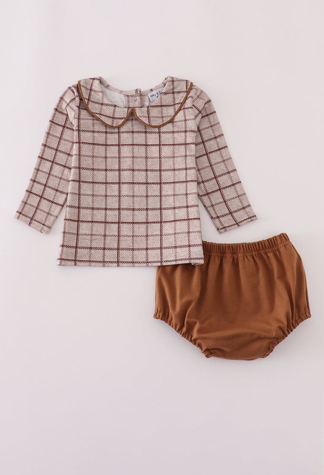 Brown Plaid Bloomer Set