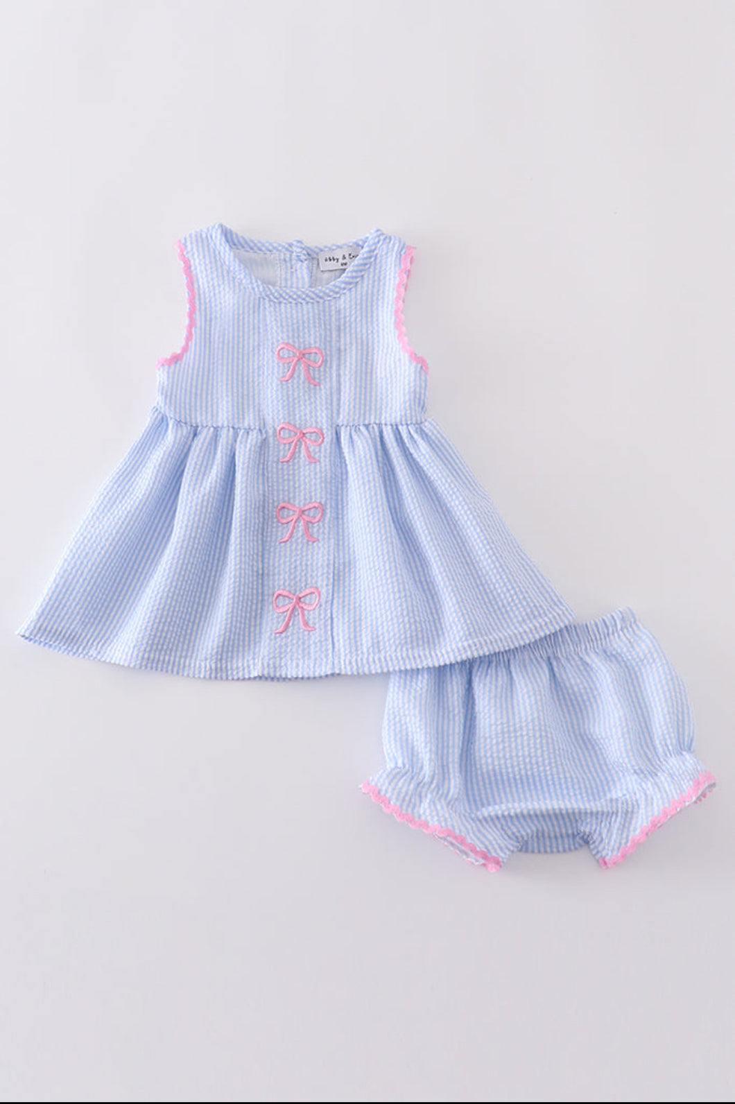 Seersucker Bow Bloomer Set