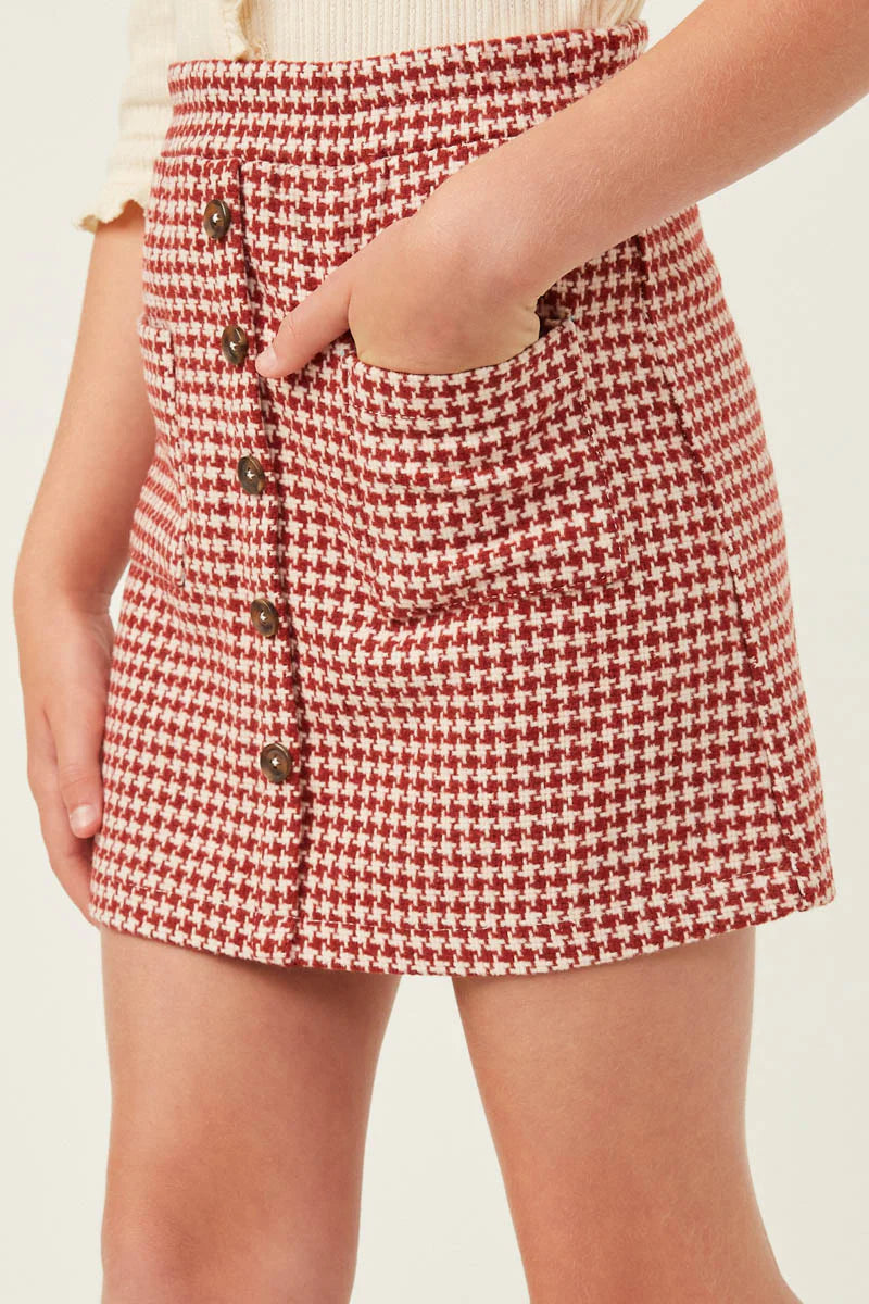 According To You Houndstooth Skirt