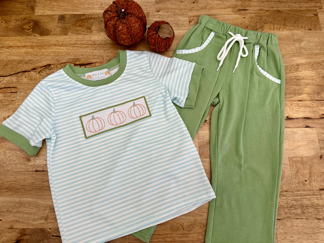 Green Pumpkin Stripe Set