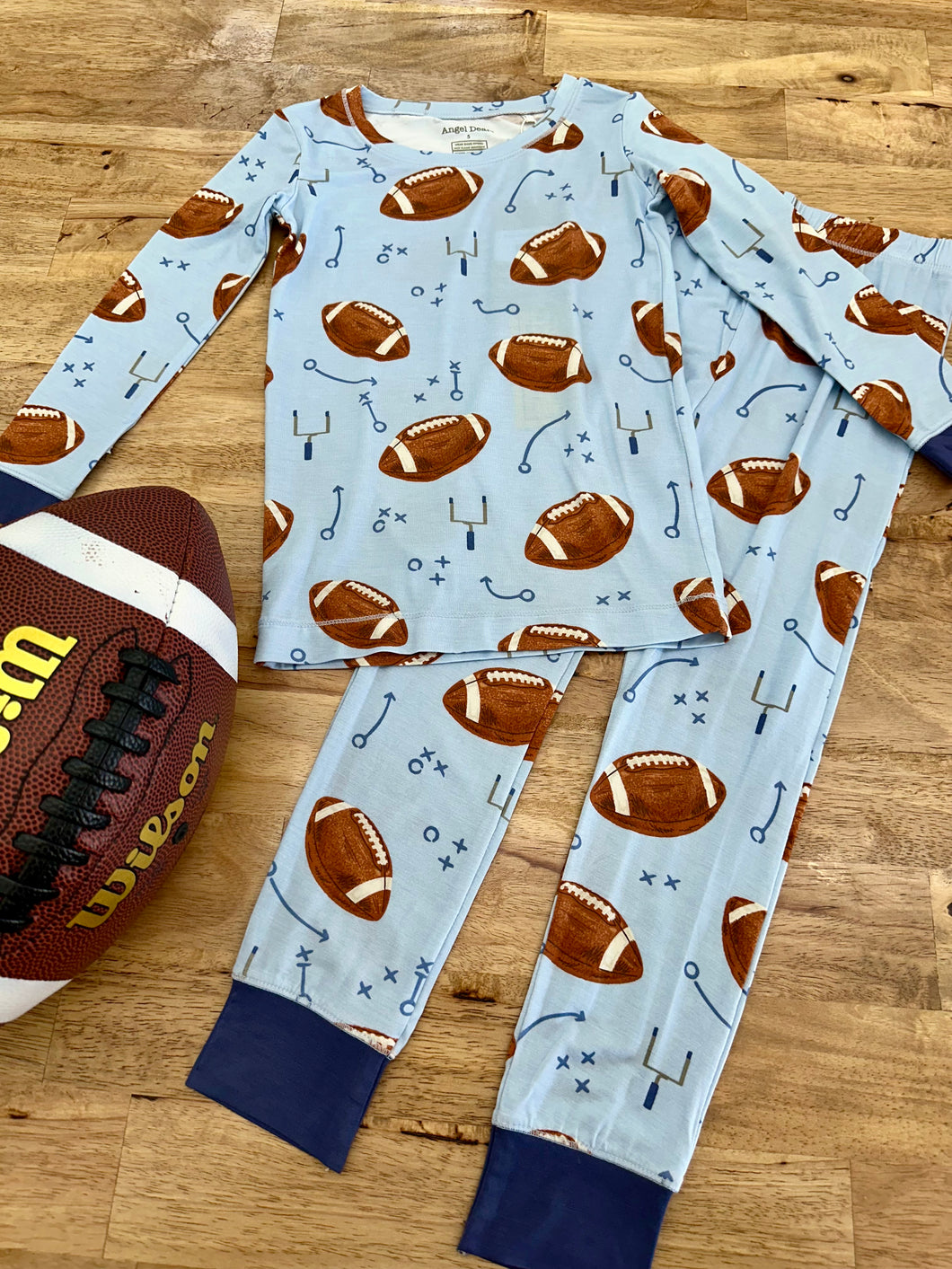 Blue Football Pajama Set