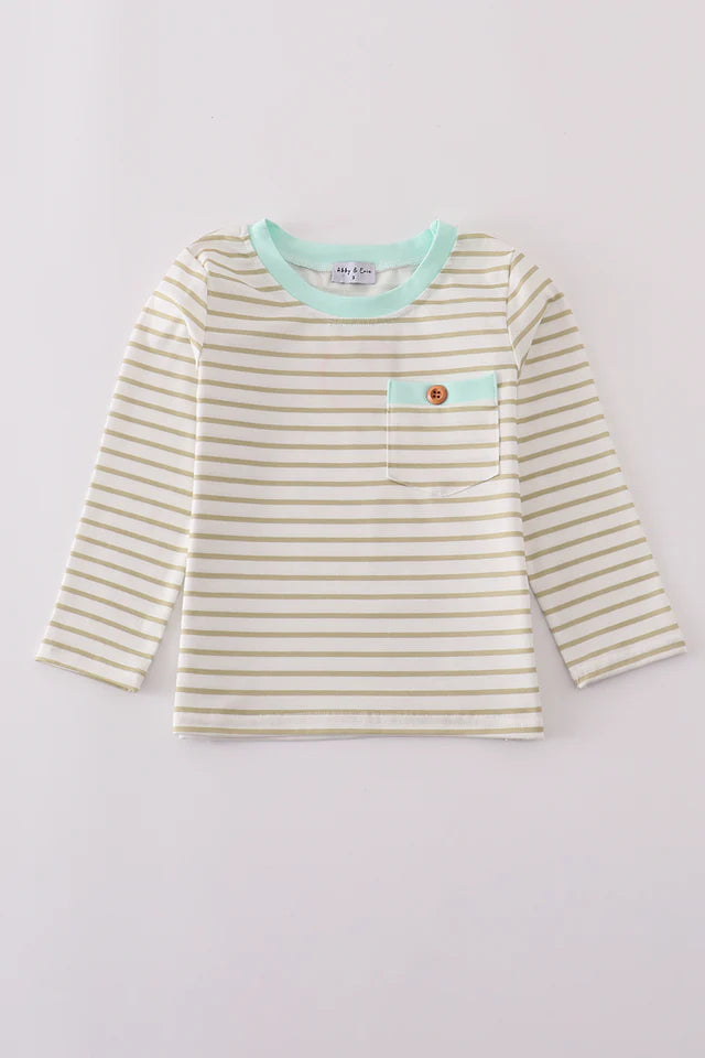 Khaki Strip Top