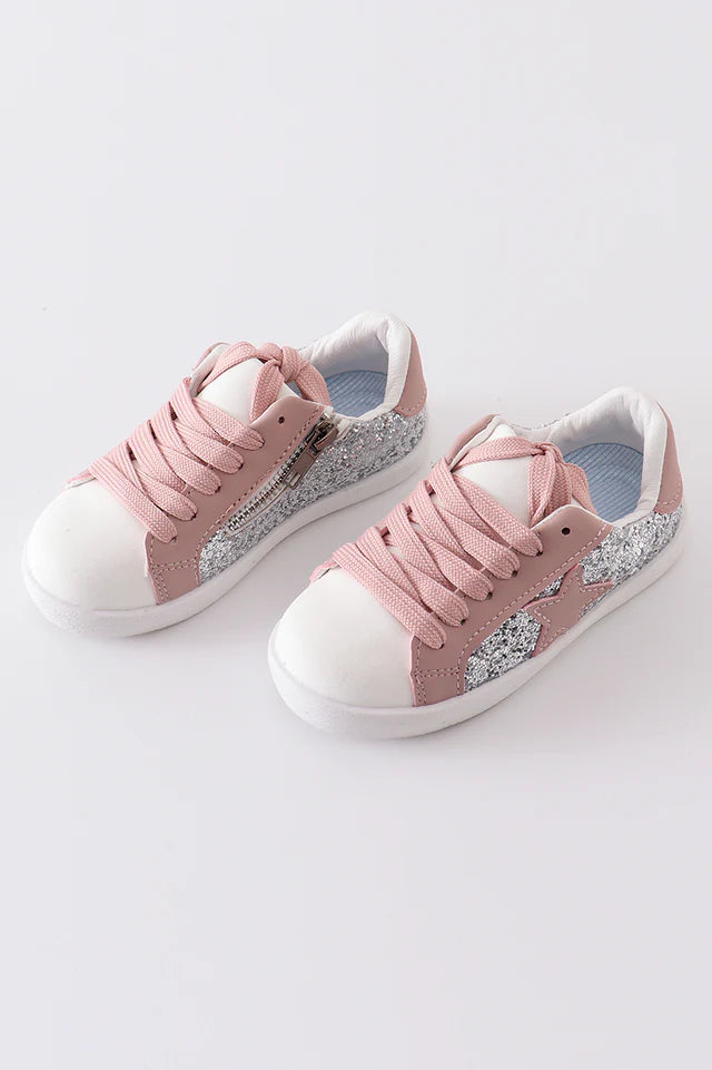 Pink Star Glitter Sneakers