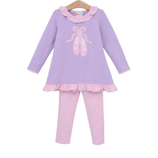 Ballet Shoe Applique Pant Set