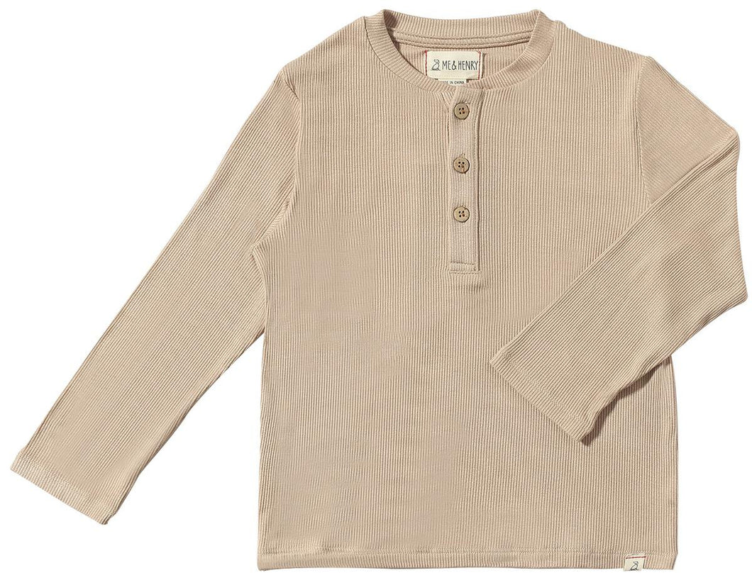 Adams Ribbed Henley - Beige