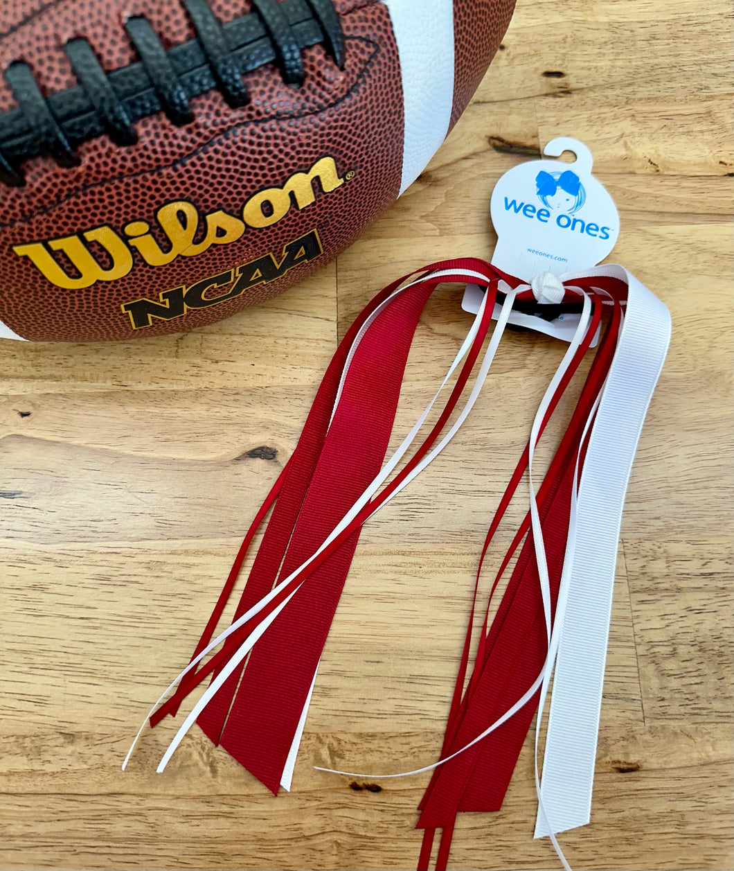 Crimson & White Streamer Ponytail