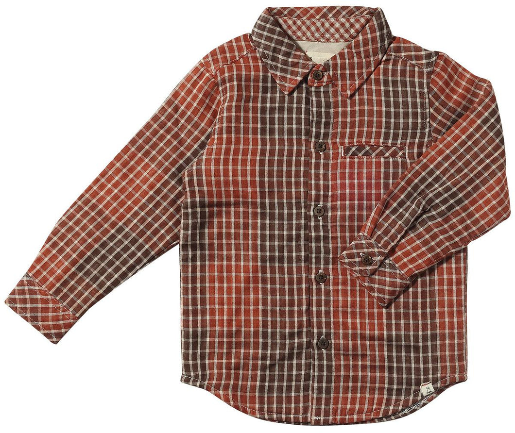 Atwood Woven Shirt - Rust/Brown Plaid