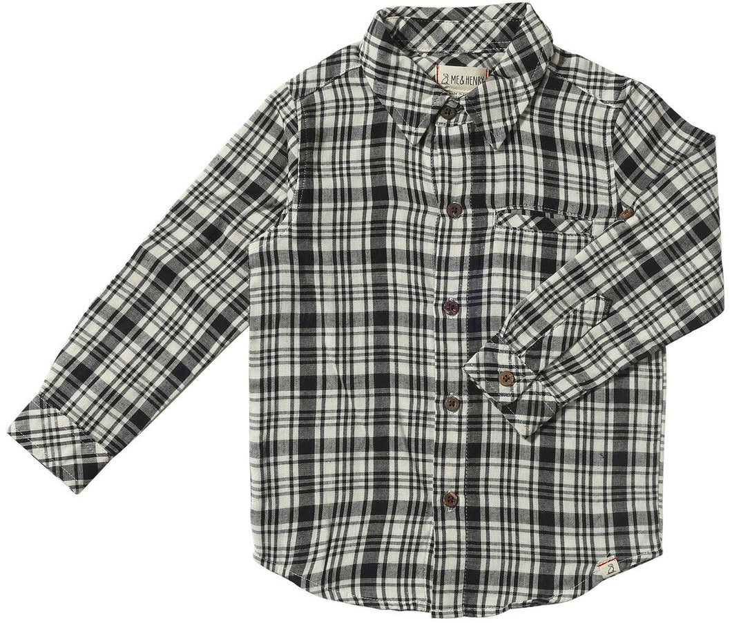 Atwood Woven Shirt - Black/Cream Plaid