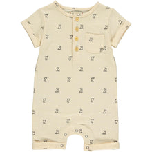 Load image into Gallery viewer, Beige Henley Henry Romper
