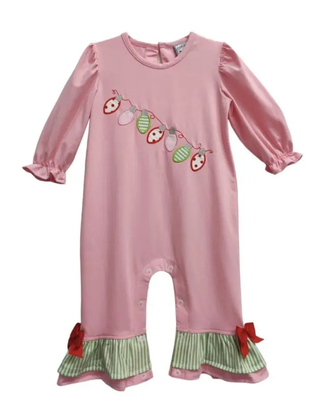 Christmas Lights Girls Romper