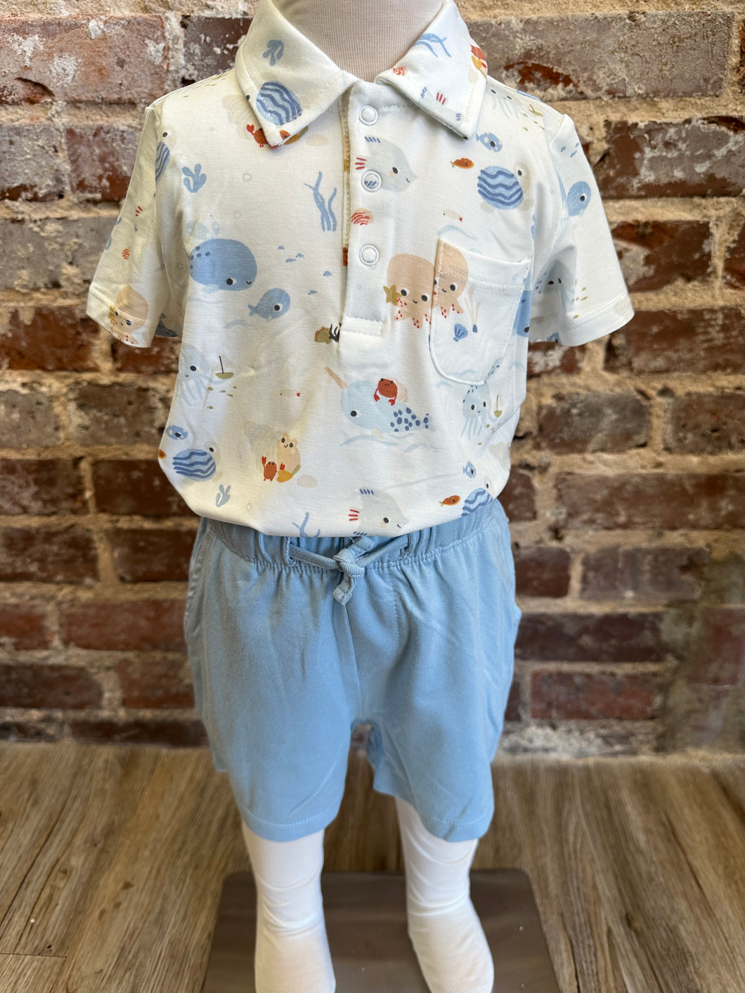 Cute Ocean Polo Shirt & Short Set