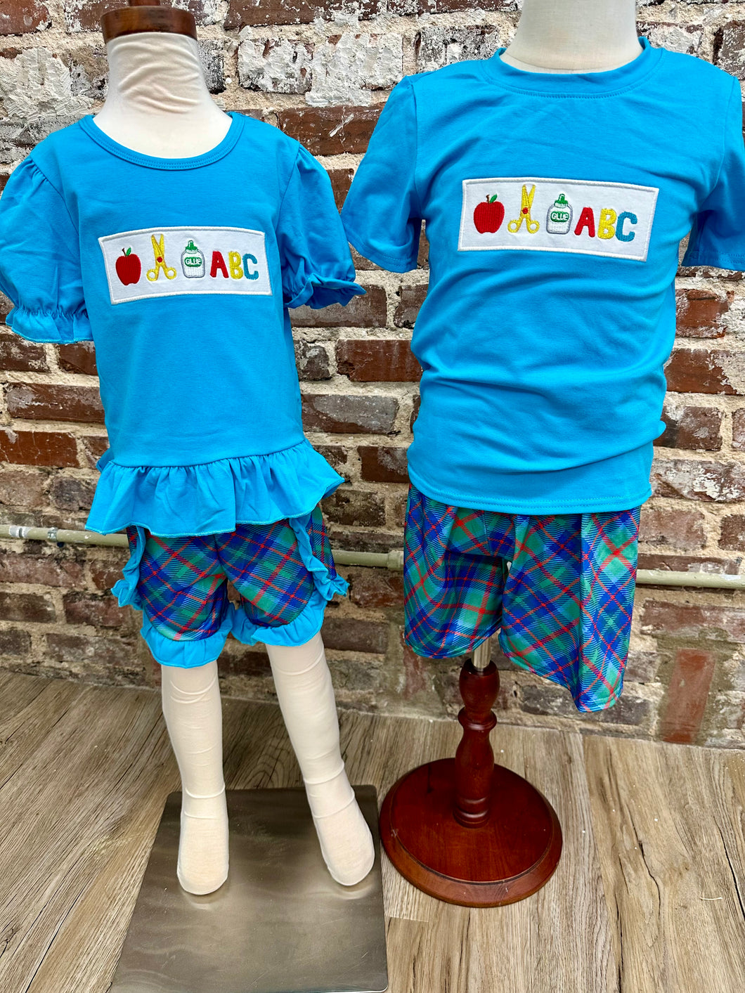 Blue Apple ABC Short Set