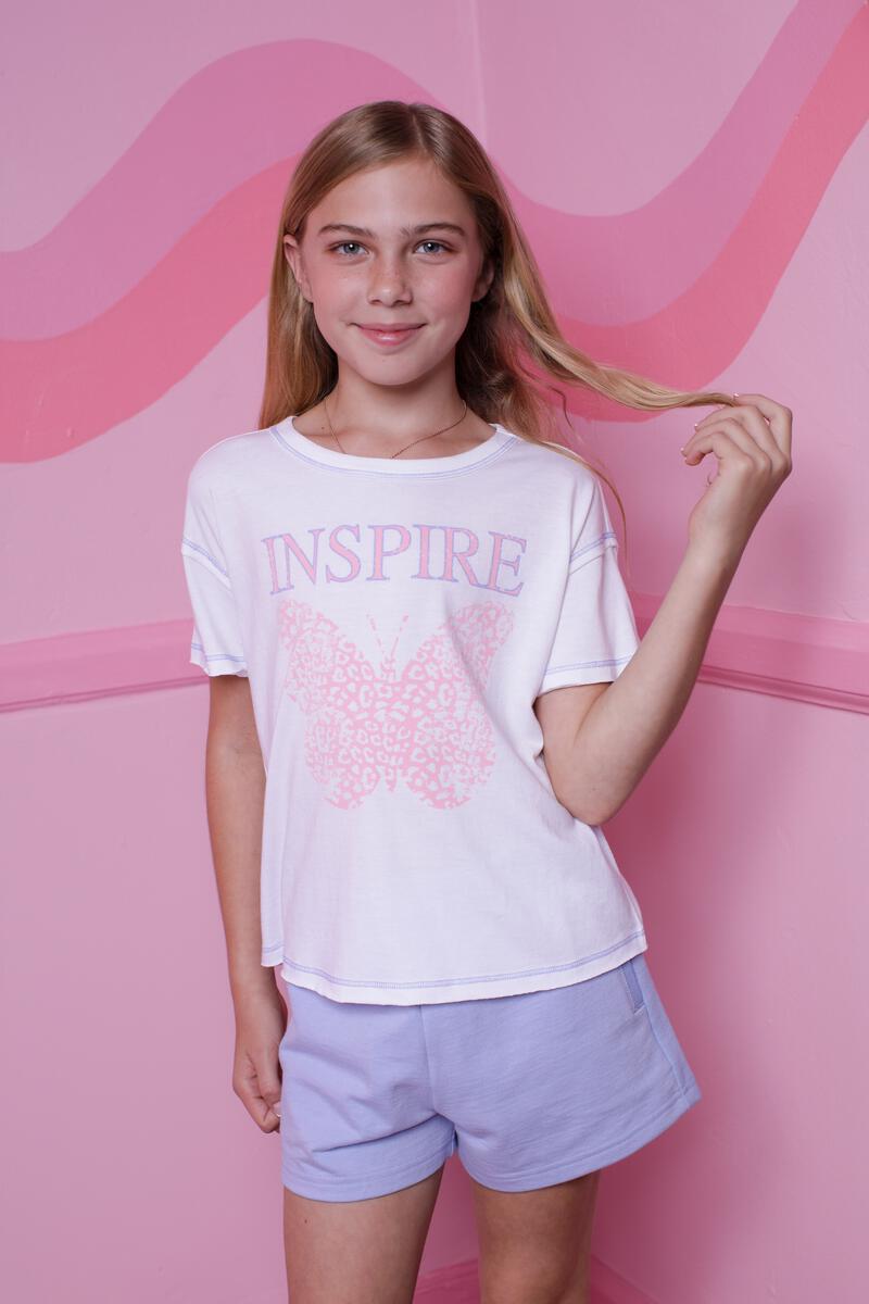 Inspire Leopard Print Butterfly tee