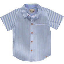 Load image into Gallery viewer, Newport Blue &amp; White Stripe Button Up
