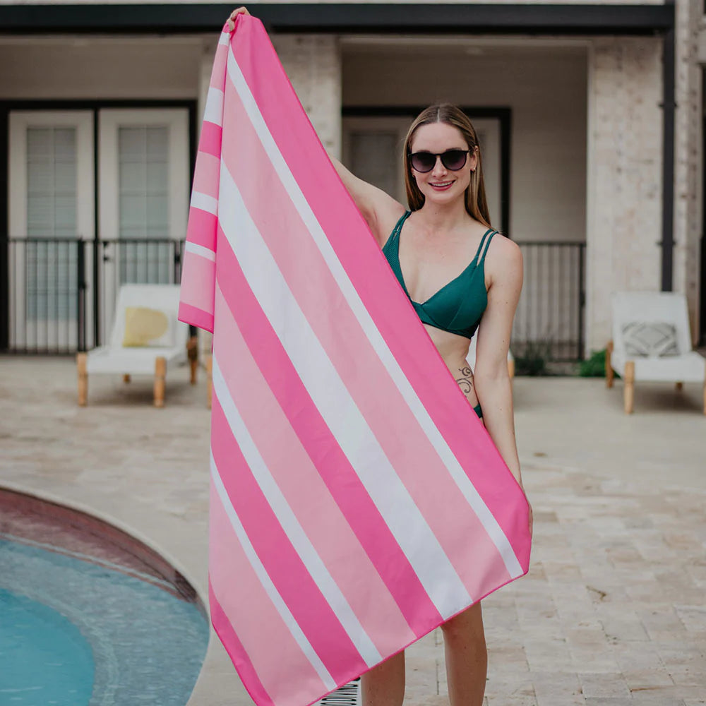 Pink Stripe Quick Dry Towel