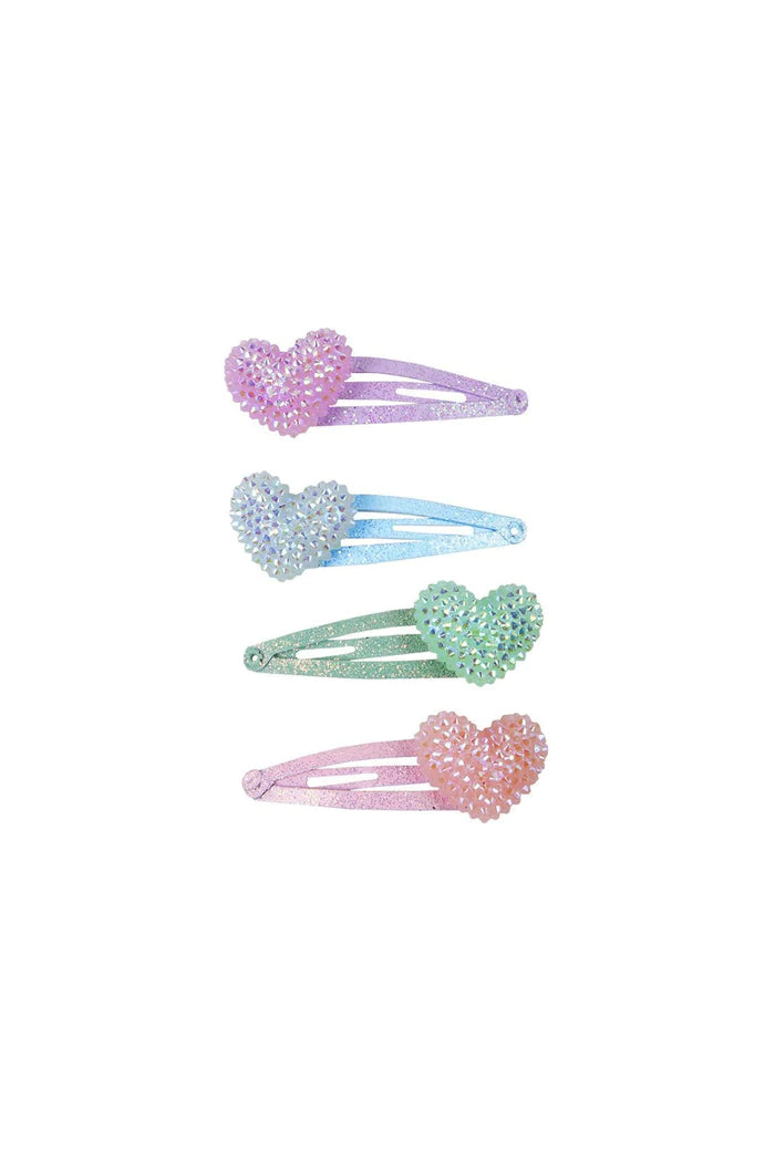 Sparkle Heart Bobble Hairclips 4 pc